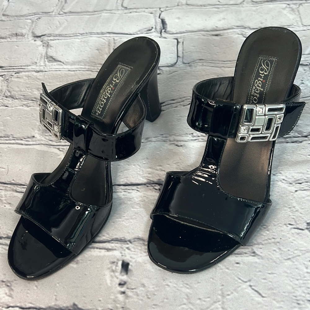 Brighton black patent sandals